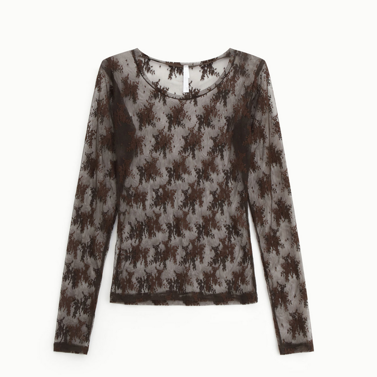 Spitzenshirt langarm