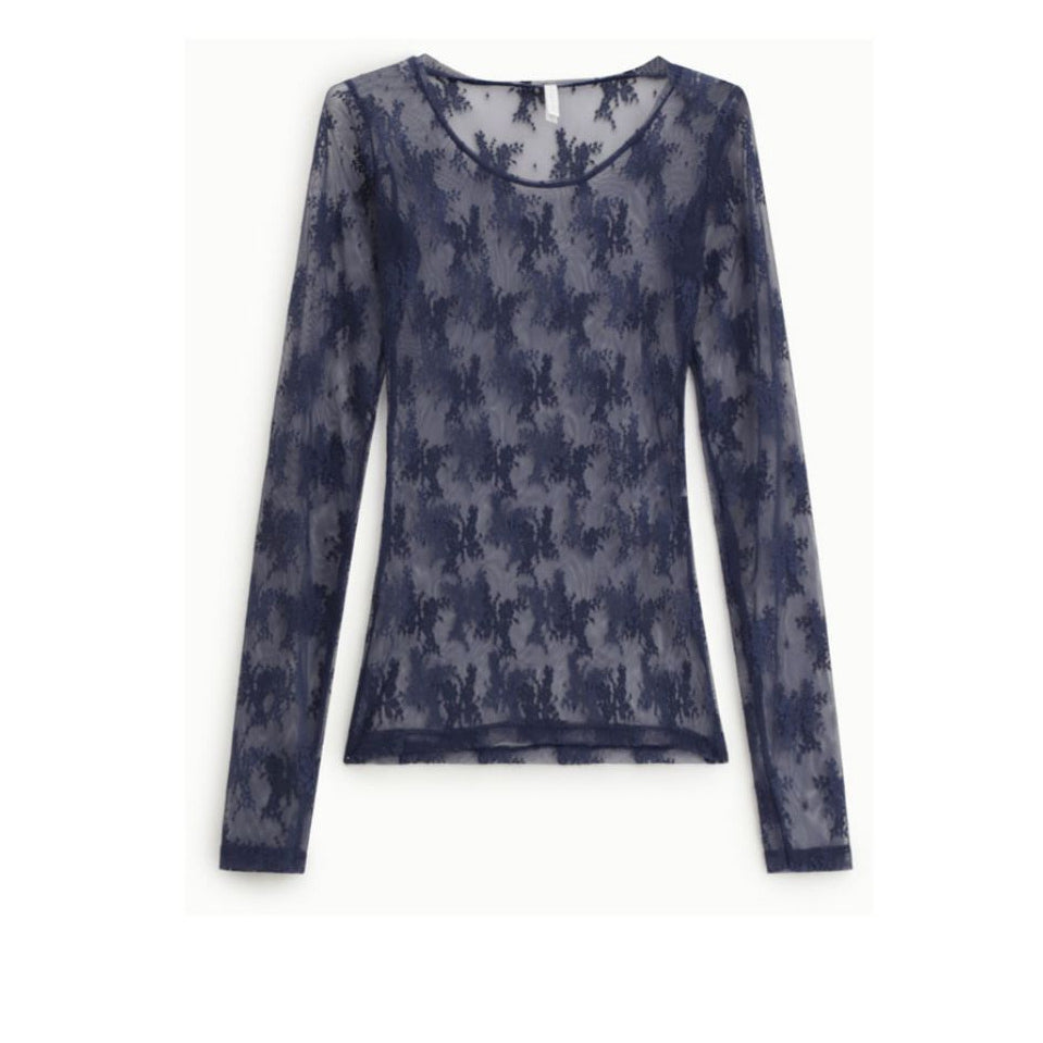 Spitzenshirt langarm