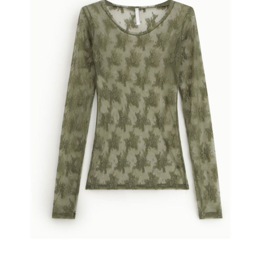 Spitzenshirt langarm