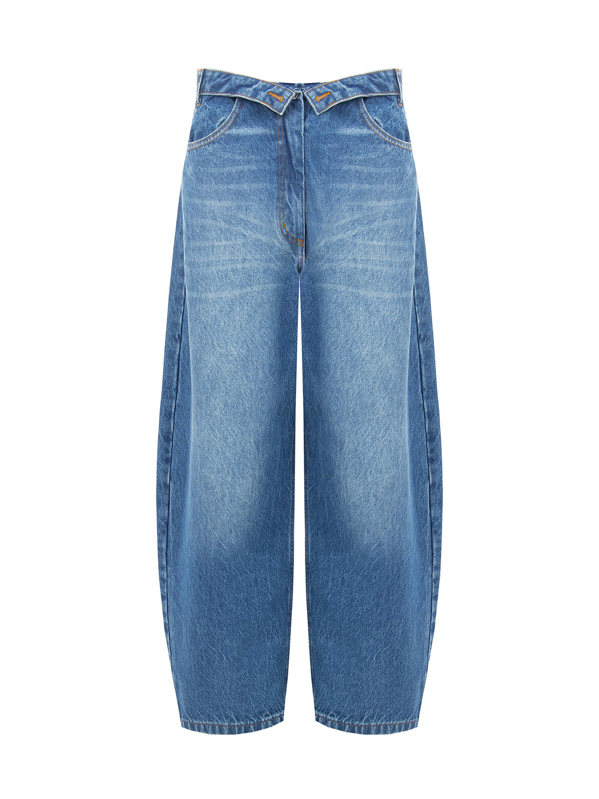Damenjeans im Mom Fit mit niedrigem Bund und weitem Bein aus 100 % recycelter Baumwolle