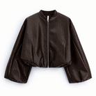 Steppjacke Damen, Bomberjacke Damen, Stepp Bomberjacke, Bomberjacke Lederoptik, Jacke Lederoptik Damen, Rautensteppung, gesteppte Bomberjacke, Oversized Bomberjacke, Cropped Bomberjacke, Ballonärmel Jacke, elegante Damenjacke, italienische Mode, Boutique C5