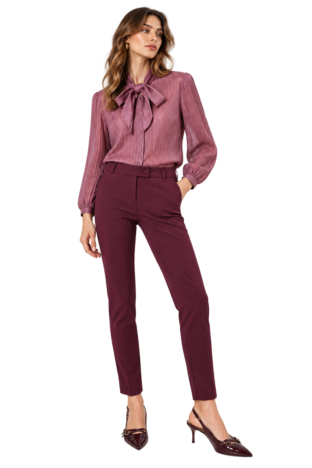dunkelbraune Hose Damen, elegante Hose Damen, Business Hose Damen, Stoffhose Damen, Hose mit Bügelfalte, schmale Hose Damen, elegante Damenmode, italienische Mode, Boutique C5
