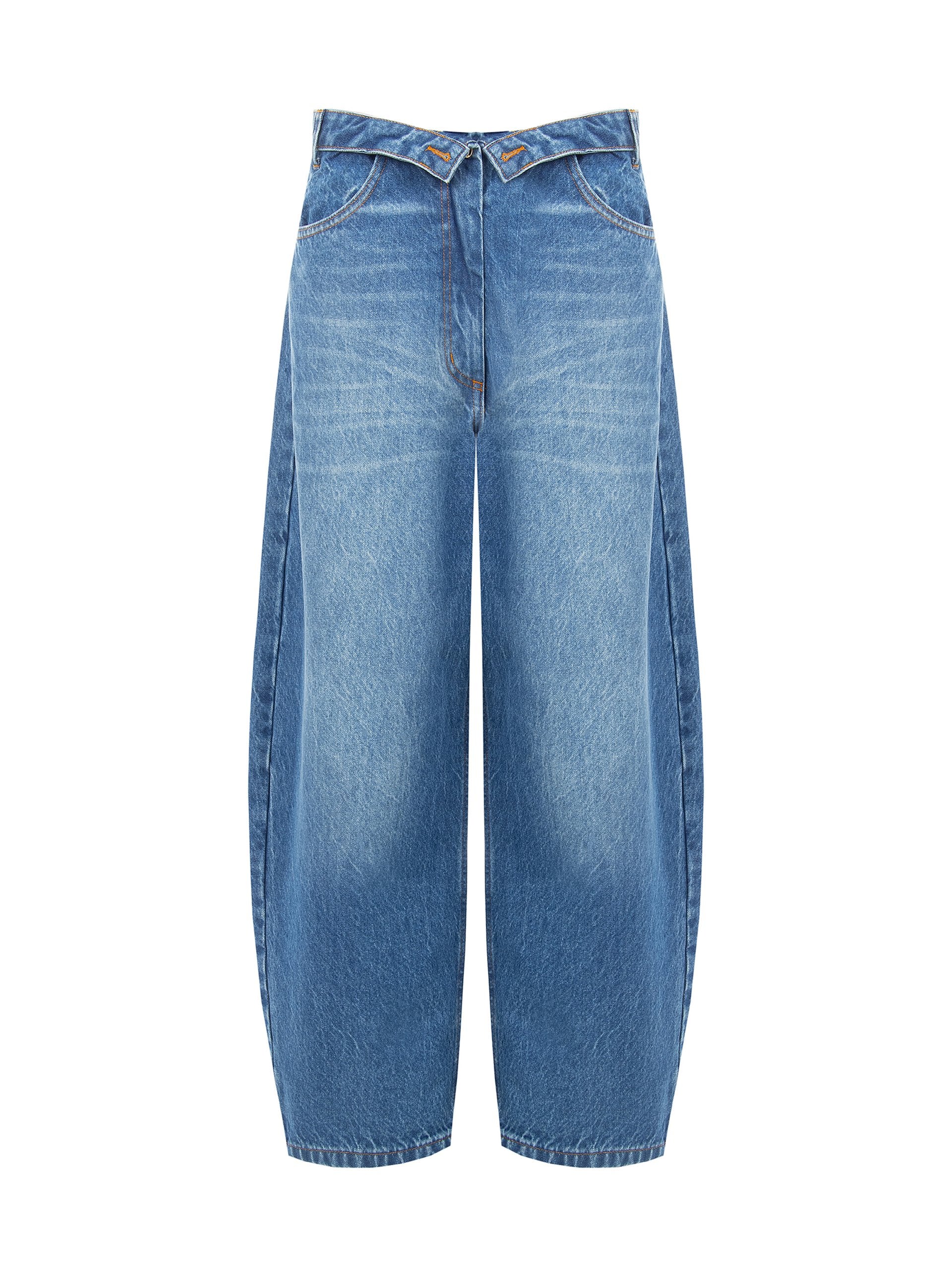 Damenjeans im Mom Fit mit niedrigem Bund und weitem Bein aus 100 % recycelter Baumwolle